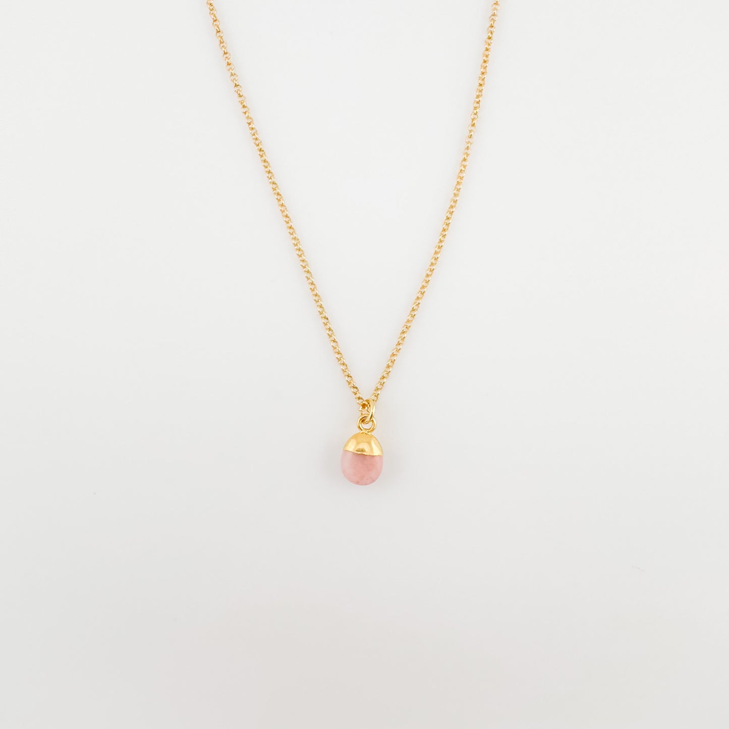 Pink opal tumbled necklace