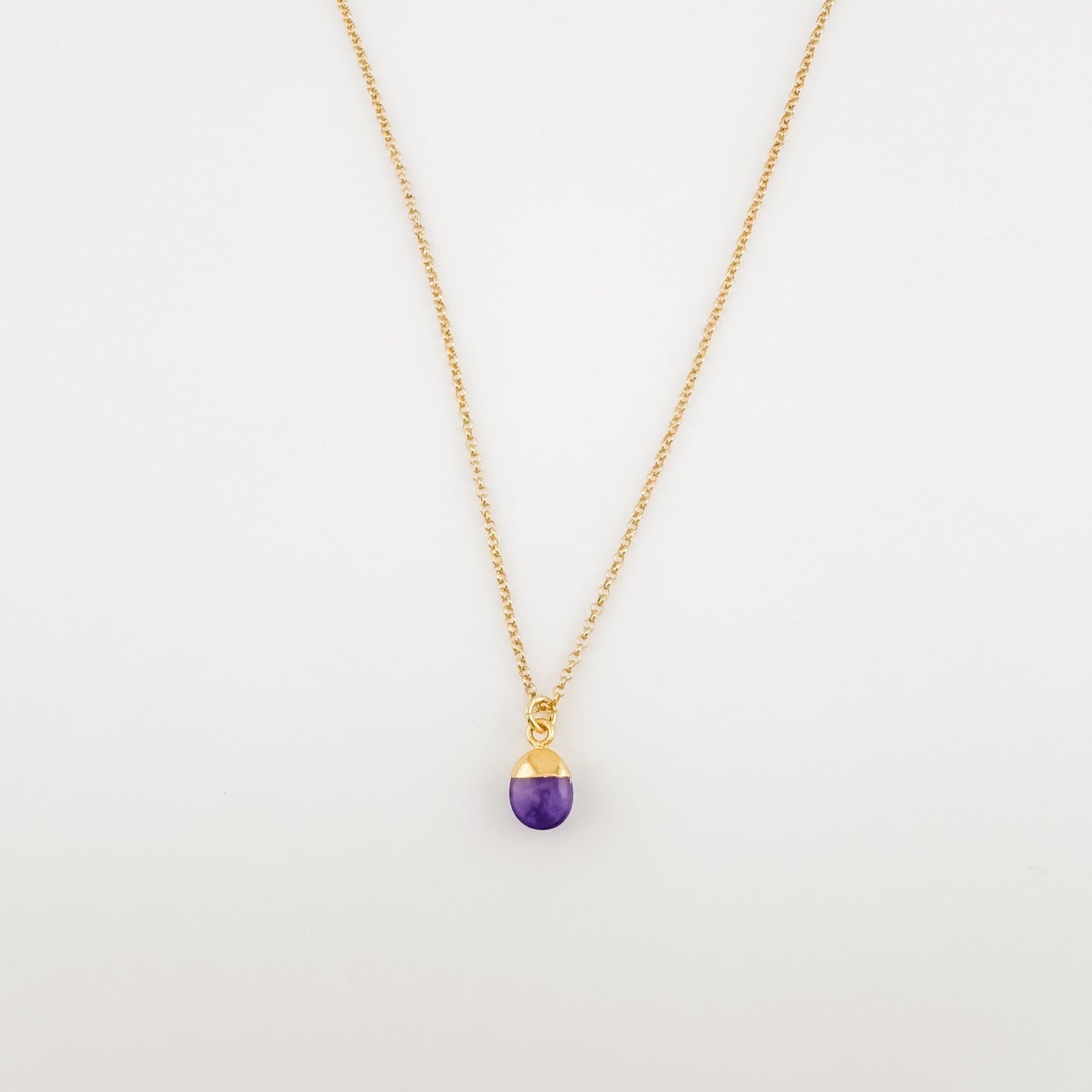 Amethyst tumbled necklace