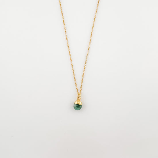 Emerald tumbled necklace