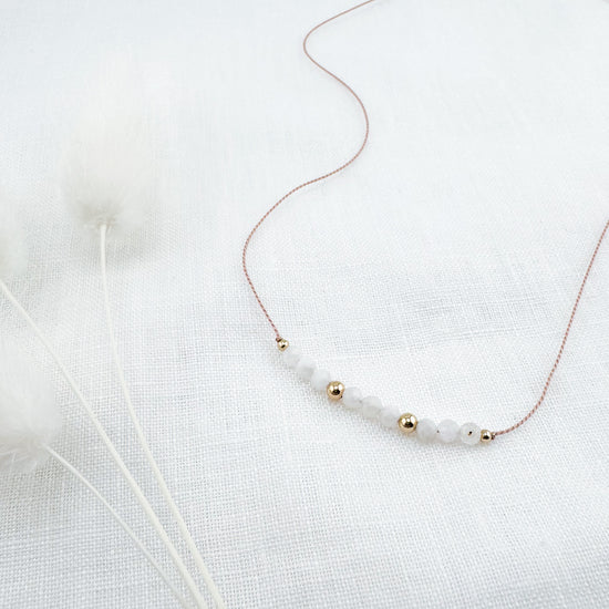 Moonstone Silk Necklace