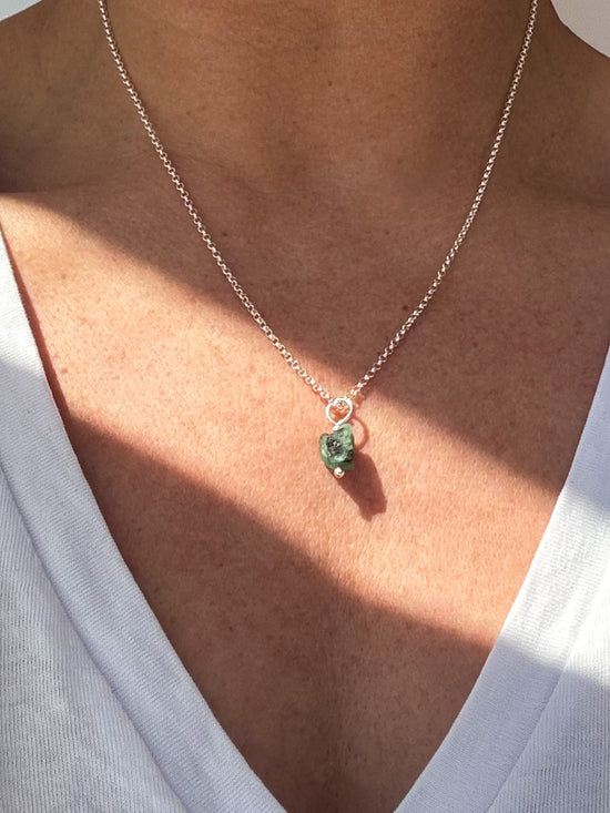 Raw Emerald necklace