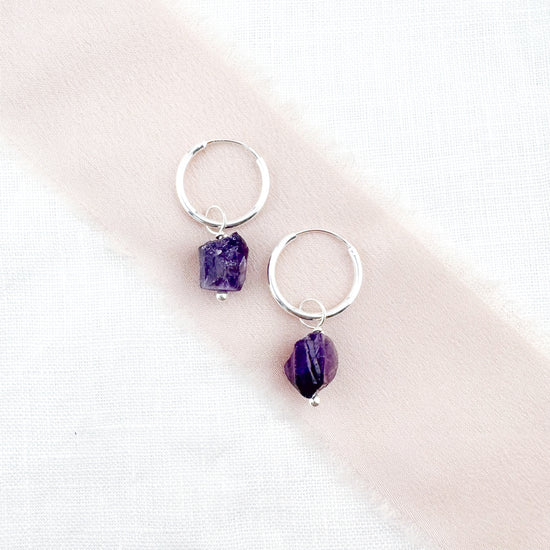 Amethyst Raw Stone Earrings